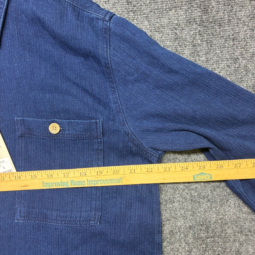 Folk Chore Jacket Herringbone Wash Twill Indigo Large NWT JMK/JM/2831 - Picture 11 of 15